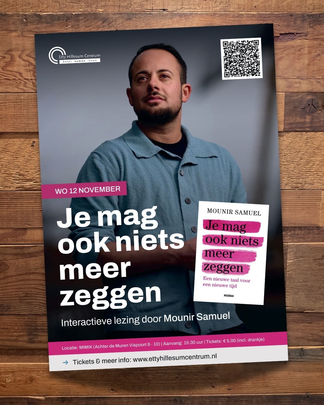 Poster "Lezing Mounir Samuel"